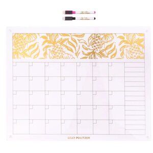 NWT Lilly Pulitzer Acrylic Dry Erase Calendar - Gold Metallic Bon Vivants